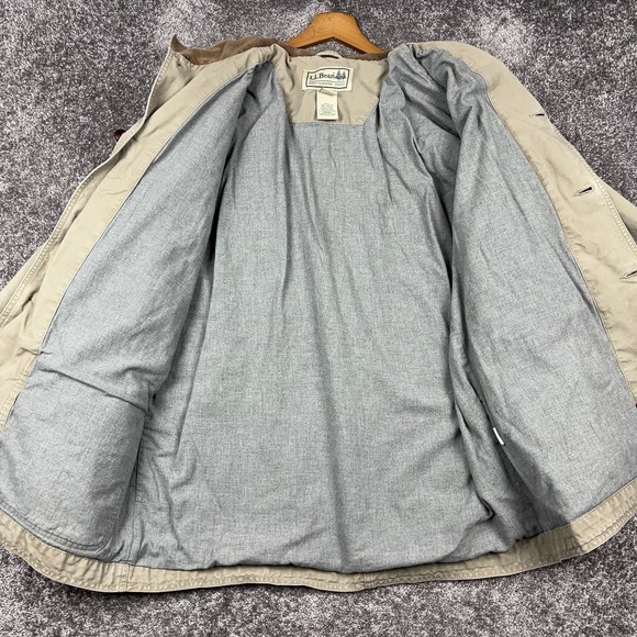 LL Bean Chore Jacket Men's XL Field Coat Outdoors Preppy Tan Khaki Utility - Picture 3 of 12